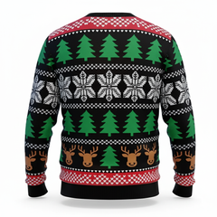 Ugly Christmas Sweater Cow in Santa Hat Funny Holiday Pullover for Animal Lovers