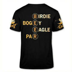Personalized Men's Golf T-Shirt Birdie Bogey Eagle Par Spells Beer Funny Drinking Acronym Custom Name