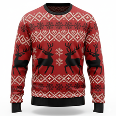 Mens Ugly Christmas Sweater Reindeer Cozy Thick Knit Holiday Gift Pullover