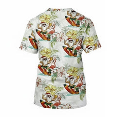 Surfing Santa Hawaiian Christmas T-Shirt – Fun Holiday Tee for Men