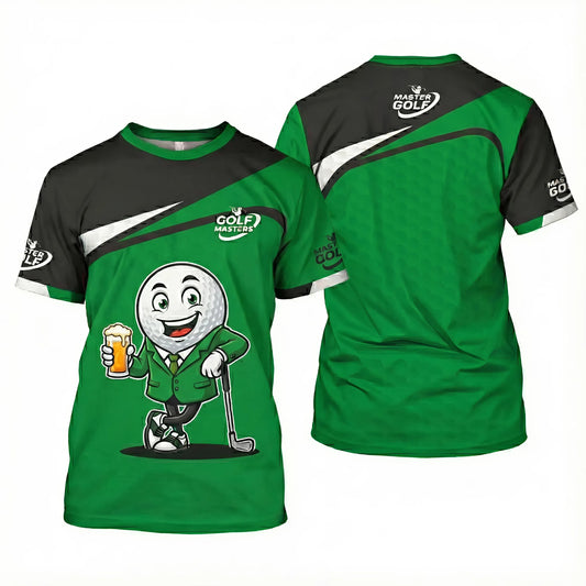 Personalized Men's Golf T-Shirt Funny Golf Ball Green Jacket Masters Tournament Vibes Custom Name