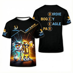 Personalized Men's Golf Shirt Fire And Ice Golf Beer Buddies Funny Drinking Team Custom Name