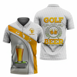 Personalized Golf Polo Shirt – Golf and Beer, Funny Drinking Golfer Gift, Custom Name