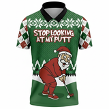 Unisex Golf Polo Shirt  – Ugly Christmas Funny Santa Putt Saying