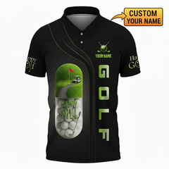 Personalized Golf Shirts for Men – Pill Happy Golf Polo Shirts – Funny Golf Shirts