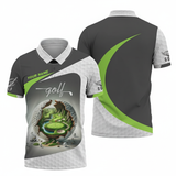 Personalized Men's Golf Polo Shirt – Unique Golf Ball Scenic Design, Custom Name