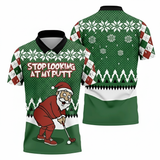 Unisex Golf Polo Shirt  – Ugly Christmas Funny Santa Putt Saying