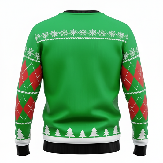 Ugly Christmas Sweater Funny Santa Golf Hilarious Holiday Pullover for Golfers