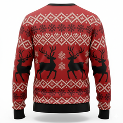 Mens Ugly Christmas Sweater Reindeer Cozy Thick Knit Holiday Gift Pullover