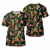 Unisex Christmas Golf T-Shirt – Funny Santa Golf Pattern