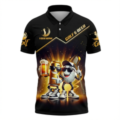Personalized Men's Golf Polo Shirt Birdie Bogey Eagle Par Spells Beer Funny Drinking Quote Custom Name