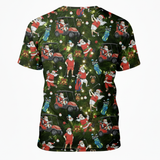 Unisex Christmas Golf T-Shirt – Funny Santa Golf Pattern