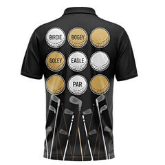 Personalized Mens Golf Polo Shirt Funny Beer Print Christmas Gift for Golfers Custom Name