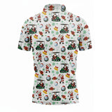 Men's Golf Polo Shirt – Christmas Santa Golf Cart Pattern, Gift For Golf Lovers