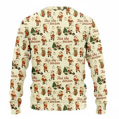 Christmas Golf Sweatshirt Santa Playing Golf Funny Holiday Sweater Tees the Season for Men