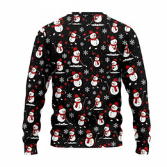 Ugly Christmas Sweatshirt 3D Print – Snowman Playing Golf Graphic Golf Shirt in Black for Men