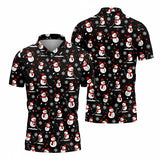 Unisex Golf Polo Shirt  – Christmas, Funny Snowman Golfer Pattern Winter