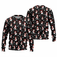 Ugly Christmas Sweatshirt 3D Print – Snowman Playing Golf Graphic Golf Shirt in Black for Men