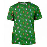 Unisex Christmas Golf T-Shirt - Character Pattern Funny Holiday