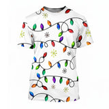 Unisex Christmas T-Shirt – String Lights Pattern Bright, Gift For Golf Lovers