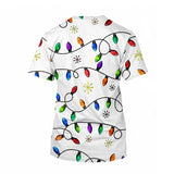 Unisex Christmas T-Shirt – String Lights Pattern Bright, Gift For Golf Lovers