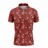 Unisex Christmas Polo Shirt – Ho Ho Ho Pattern Funny, Gift For Golf Lovers