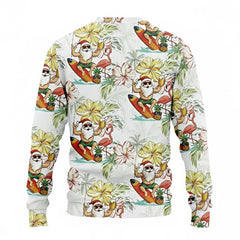 Surfing Santa Hawaiian Christmas Sweatshirt – Fun Holiday Pullover for Men