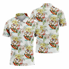 Surfing Santa Hawaiian Golf Polo – Fun Christmas Shirt for Men