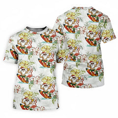 Surfing Santa Hawaiian Christmas T-Shirt – Fun Holiday Tee for Men