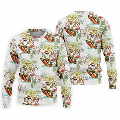 Surfing Santa Hawaiian Christmas Sweatshirt – Fun Holiday Pullover for Men