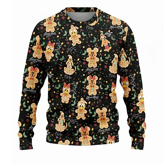 Cute Gingerbread Christmas Golf Sweatshirt – Classic Cartoon Holiday Pullover
