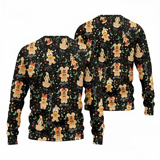 Cute Gingerbread Christmas Golf Sweatshirt – Classic Cartoon Holiday Pullover