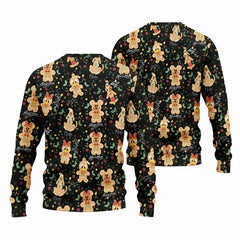 Cute Gingerbread Christmas Golf Sweatshirt – Classic Cartoon Holiday Pullover