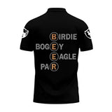 Personalized Men's Golf Polo Shirt – Golf & Beer Funny Graphic, Christmas Gift, Custom Name