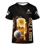 Personalized Men's Golf Shirt – Golf & Beer, Birdie Bogey Eagle Par, Custom Name