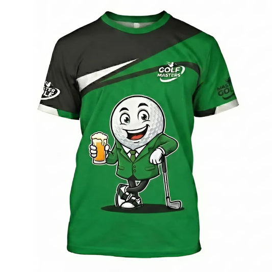 Personalized Men's Golf T-Shirt Funny Golf Ball Green Jacket Masters Tournament Vibes Custom Name