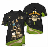 Personalized Men's Golf T-Shirt – My Drinking Team Has A Golf Problem, Funny Skeleton Beer, Custom Name
