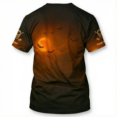 Personalized Men's Golf T-Shirt Golf And Beer That's Why I'm Here Halloween Pumpkin Custom Name