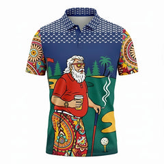 Personalized Men's Golf Polo Shirt Grip It Rip It Sip It Funny Drinking Quote Custom Name