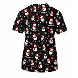 Unisex Golf T-Shirt – Christmas, Snowman Winter Golfer Pattern