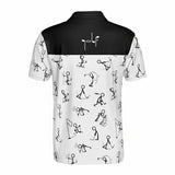 Unisex Golf Polo Shirt - Funny Stickman Pattern Print