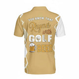 Personalized Golf Polo Shirt – Skeleton Golfing, Funny Beer Golfer Gift, Custom Name