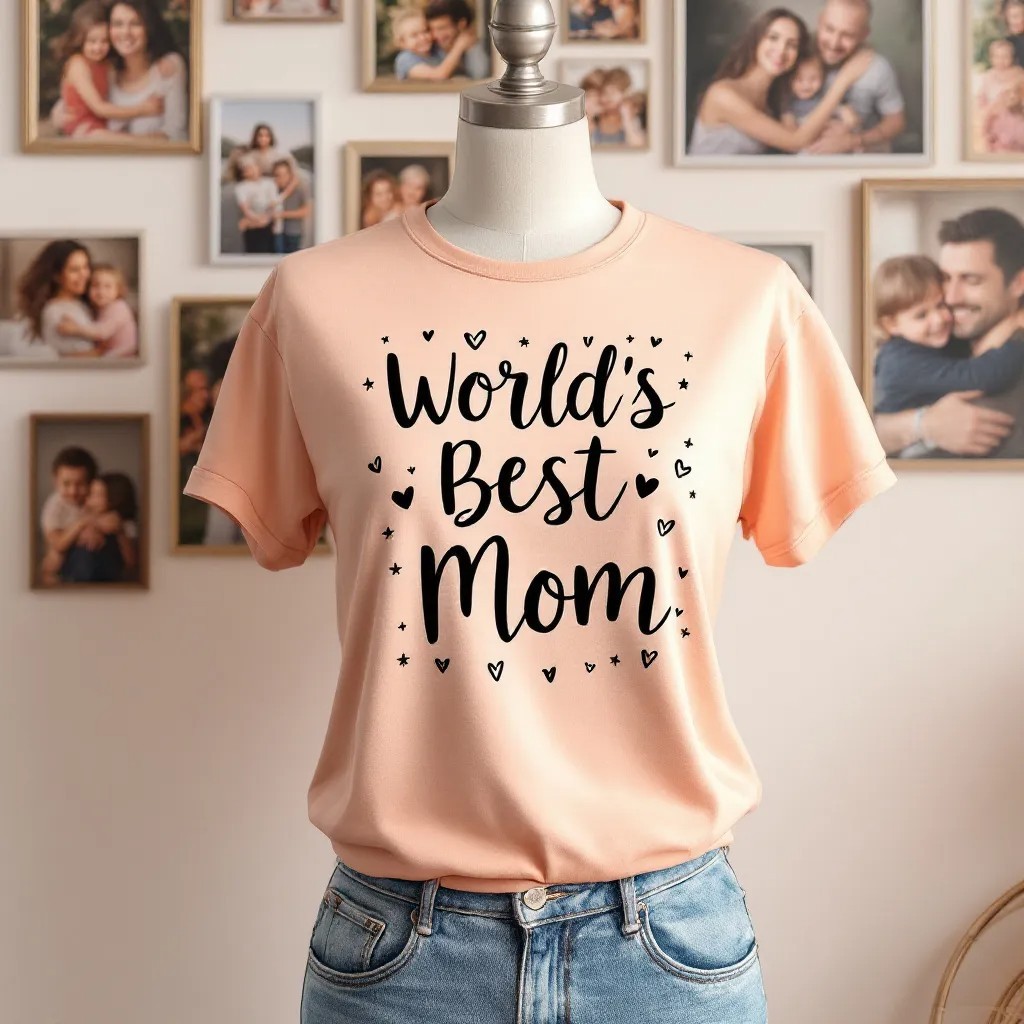 Worlds Best Mom Tee – Hand-Lettered Heart & Script Graphic Shirt-Photoroom