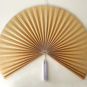 Bamboo Wall Fan Decor Natural Color Artisan Bamboo Fan Chumdecor1