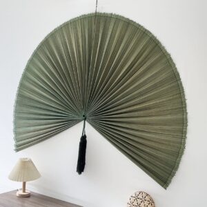 Boho Bamboo Fan Wall Decor Green Wall Decorative Fans Handcrafted Bamboo Fan3