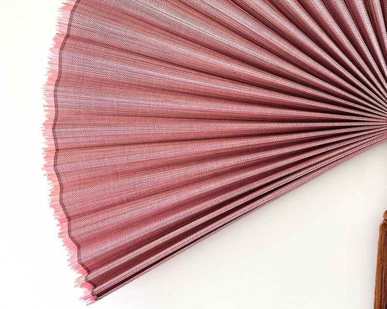 Chumdecor Bamboo Decorative Fans Pink Color Handcrafted Bamboo Fans Boho Bamboo Wall Decor1