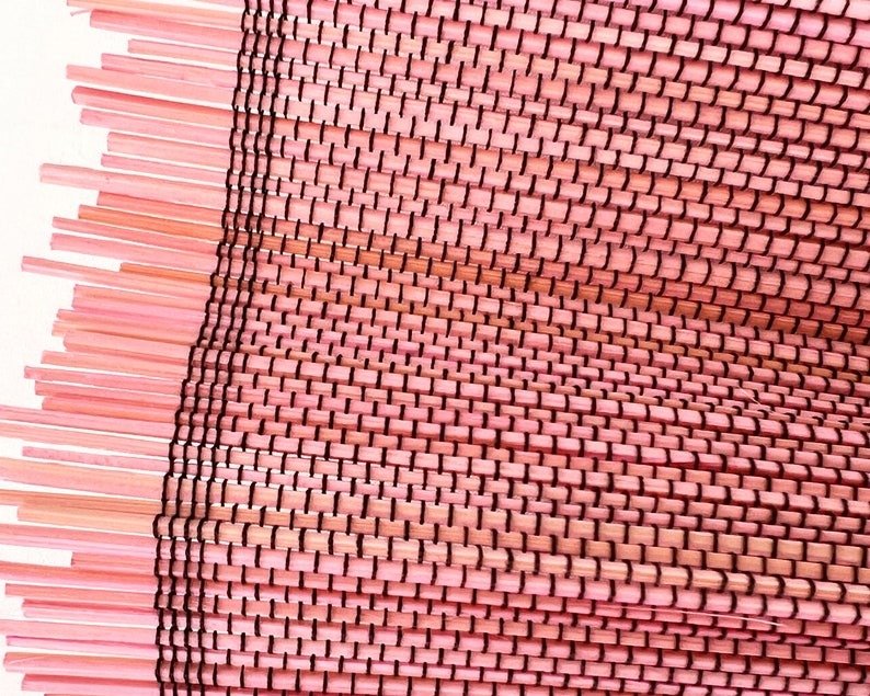 Chumdecor Bamboo Decorative Fans Pink Color Handcrafted Bamboo Fans Boho Bamboo Wall Decor2