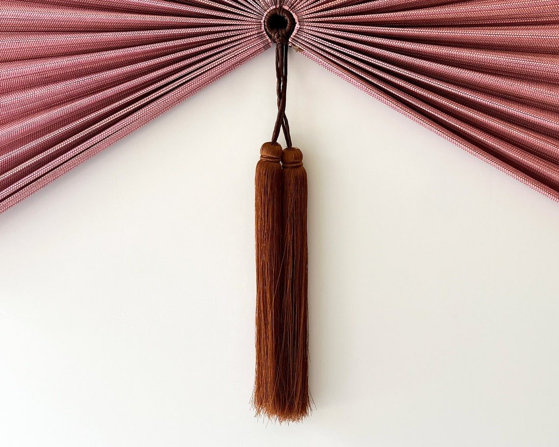 Chumdecor Bamboo Decorative Fans Pink Color Handcrafted Bamboo Fans Boho Bamboo Wall Decor4